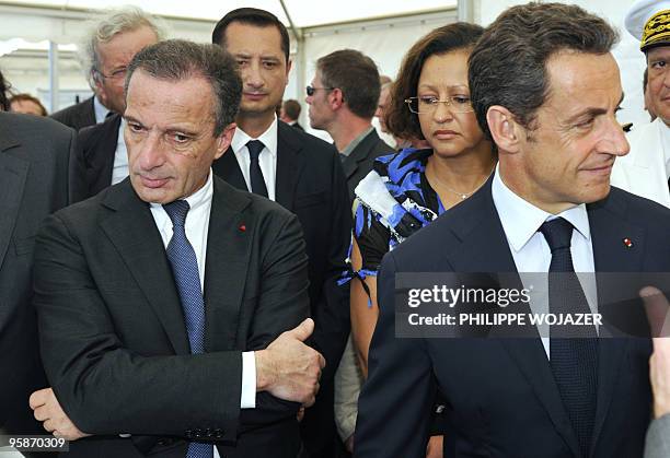 France's President Nicolas Sarkozy , French overseas territories and Departments Minister Marie-Luce Penchard and CEO of French energy giant EDF...