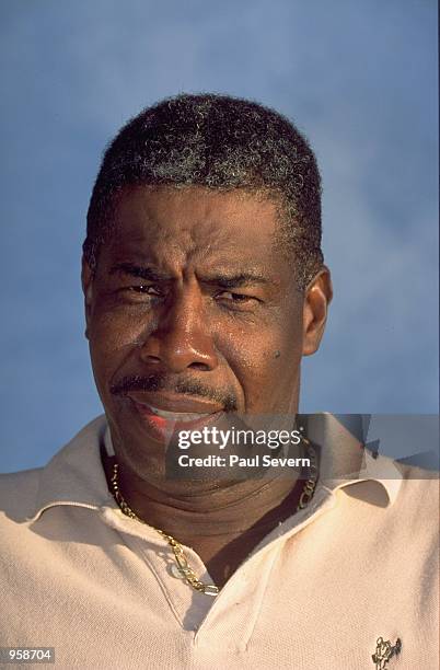 Portrait of Delroy Cambridge of Jamaica at the European Seniors Qualifying School in Girona, Spain. \ Mandatory Credit: Paul Severn /Allsport