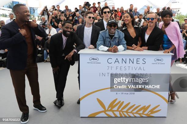 Actor Corey Hawkins, US actor John David Washington, US actor Topher Grace, US actor Adam Driver, US director Spike Lee, US actress Laura Harrier,...