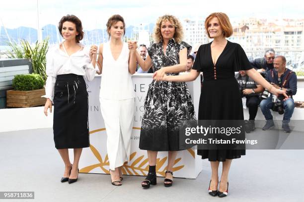 Valentina Cervi, Jasmine Trinca, director Valeria Golino and Isabella Ferrari attend the photocall for "Euforia" during the 71st annual Cannes Film...