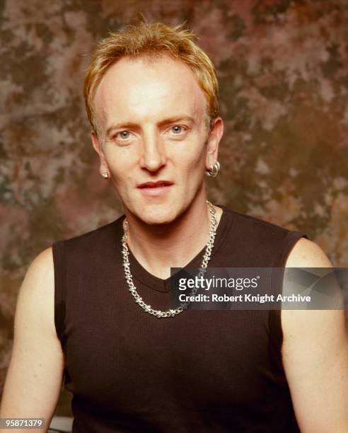 Posed portrait of Phil Collen, guitarist with British band Def Leppard on September 05, 2000.