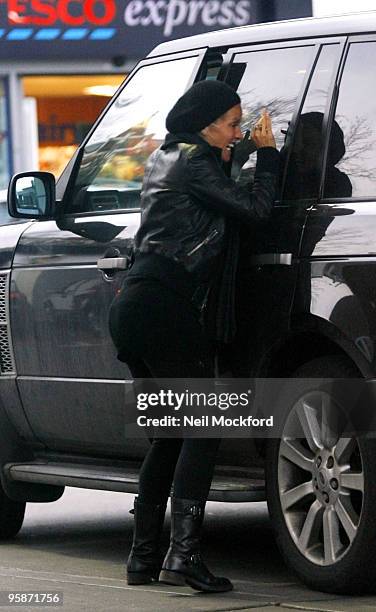Davinia Taylor sighting on January 19, 2010 in London, England.