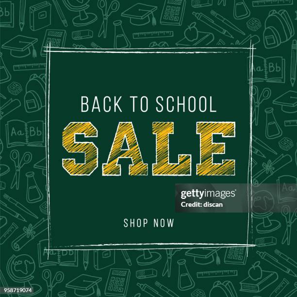 back to school background for advertising, banners, leaflets and flyers - back to school flyer stock illustrations