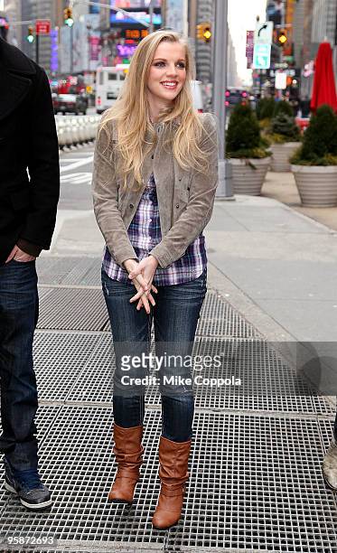 Kara Killmer attends "If I Can Dream" cast photo op in Times Square on January 19, 2010 in New York City.
