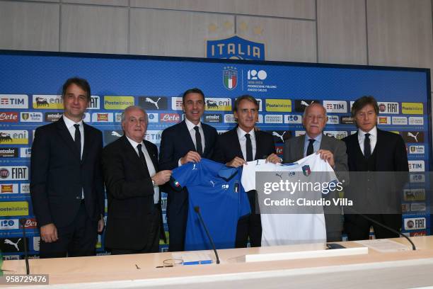 General Director FIGC Michele Uva,Team manager Gabriele Oriali, FIGC Commissioner Massimo Fabbricini, Head coach Italy Roberto Mancini, FIGC Vice...