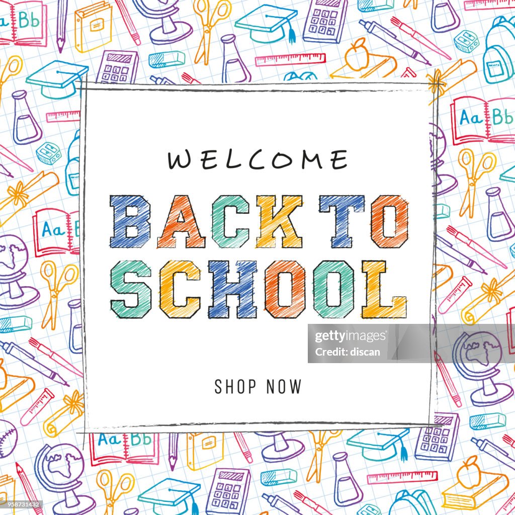 Back To School Background for advertising, banners, leaflets and flyers