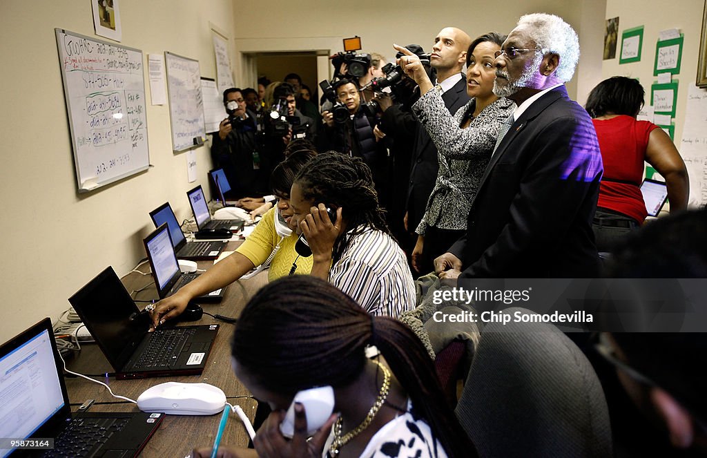 Haitian Ambassador To U.S Attends News Conf. In Washington