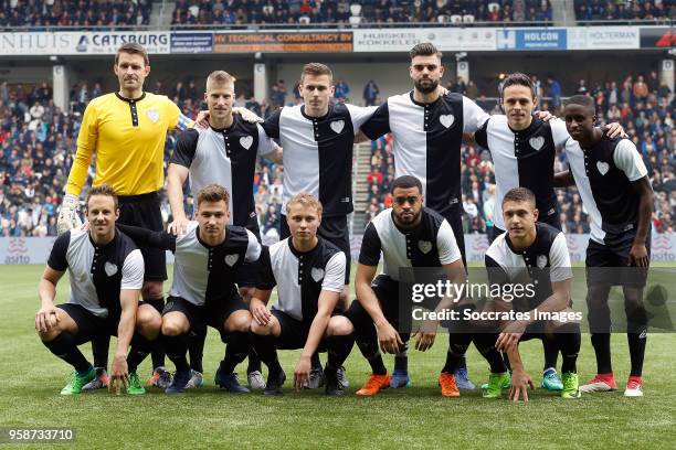 Teamphoto of Heracles Almelo during the Dutch Eredivisie match between Heracles Almelo v FC Utrecht at the Polman Stadium on April 29, 2018 in Almelo...