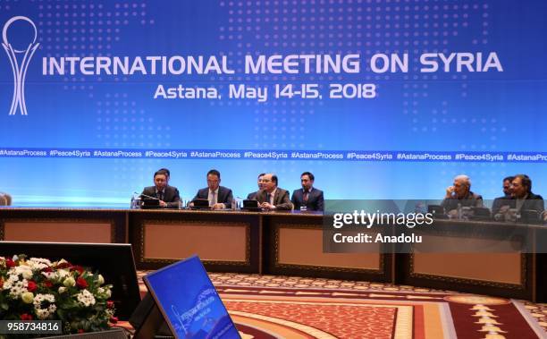 Participants attend the 9th round of Astana talks on Syria, in Astana, Kazakhstan on May 15, 2018.