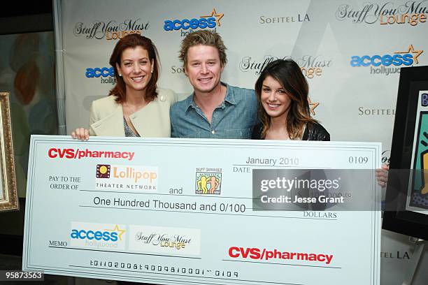 Actress Kate Walsh, TV Personality Billy Bush and Shenae Grimes attend the CVS/Pharmacy Beauty 360 Suite at Access Hollywood "Stuff You Must..."...