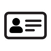 Data Information icon vector male user person profile avatar symbol for Business Identity Card in flat color glyph pictogram