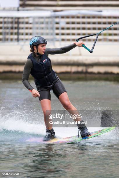 1st place Claudia Pagnini of Italia competes during the Wakeboard Women Final during the FISE on May 12, 2018 in Montpellier, France.