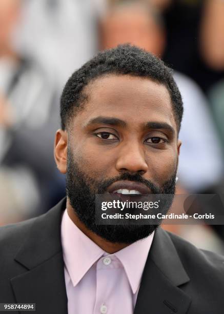 John David Washington attends the photocall for the "BlacKkKlansman" during the 71st annual Cannes Film Festival at Palais des Festivals on May 15,...