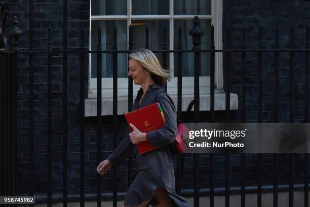 Chief Secretary to the Treasury Elizabeth Truss, arrives for a Cabinet meeting on 10 Downing Street on May 15, 2018 in London, England.