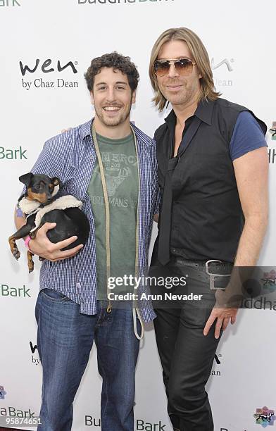 Actor Jason Biggs and Chaz Dean attend the Buddha Bark Celebrity and Canine Style Lounge Debut on January 15, 2010 in Los Angeles, California.