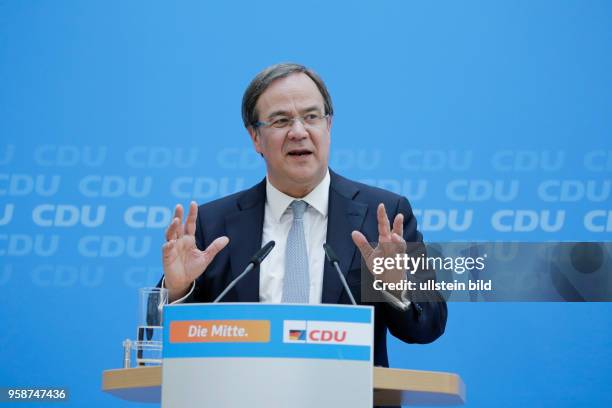 Vorsitzenden der CDU Nordrhein-Westfalen, Armin Laschet, Deutschland, Berlin, Pressekonferenz mit der Vorsitzenden der CDU Deutschlands,...