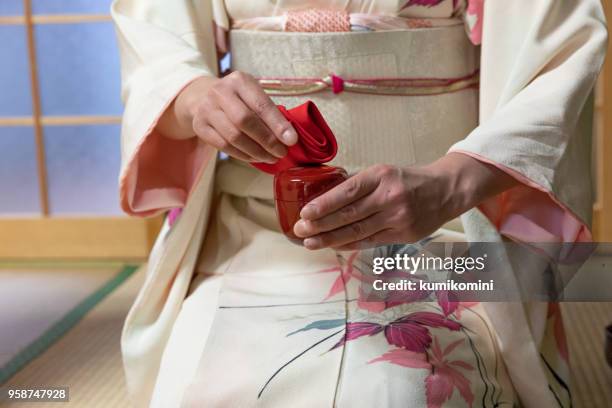 japanese tea ceremony - folding napkins stock pictures, royalty-free photos & images