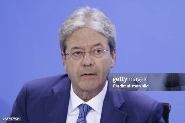 Ministerpräsident der Italienischen Republik, Paolo Gentiloni, Deutschland, Berlin, Bundeskanzleramt, Pressestatements von BK’in Merkel und der...