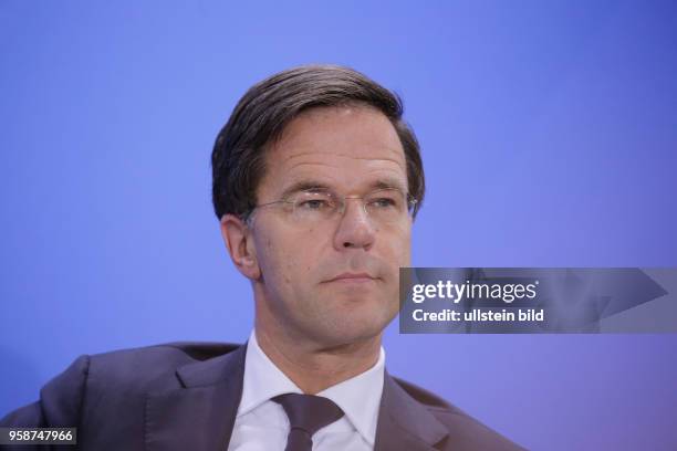 Ministerpräsident des Königreichs der Niederlande Mark Rutte , Deutschland, Berlin, Bundeskanzleramt, Pressestatements von BK’in Merkel und der...