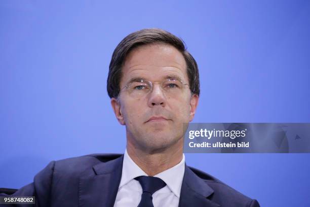 Ministerpräsident des Königreichs der Niederlande Mark Rutte , Deutschland, Berlin, Bundeskanzleramt, Pressestatements von BK’in Merkel und der...