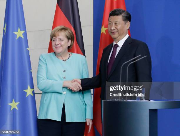 Bundeskanzlerin Angela Merkel, Staatspräsident der Volksrepublik China, Xi Jinping, Deutschland, Berlin, Bundeskanzleramt, Pressestatements der BK’in...