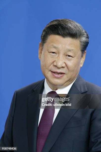 Staatspräsident der Volksrepublik China, Xi Jinping, Pressestatements der BK’in und des Staatspräsidenten der Volksrepublik China, Xi Jinping, vor...