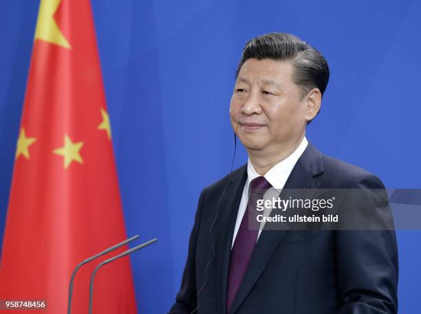 Staatspräsident der Volksrepublik China, Xi Jinping, Pressestatements der BK’in und des Staatspräsidenten der Volksrepublik China, Xi Jinping, vor...
