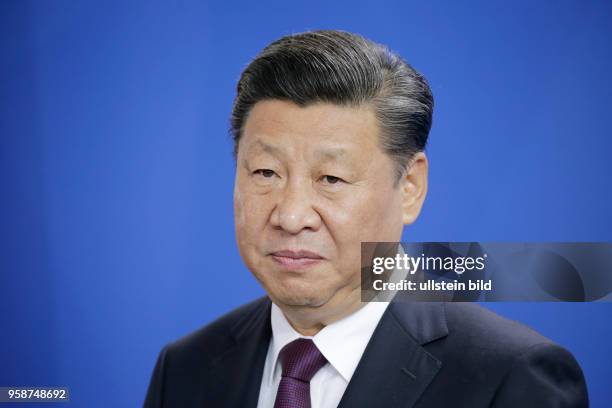 Staatspräsident der Volksrepublik China, Xi Jinping, Pressestatements der BK’in und des Staatspräsidenten der Volksrepublik China, Xi Jinping, vor...