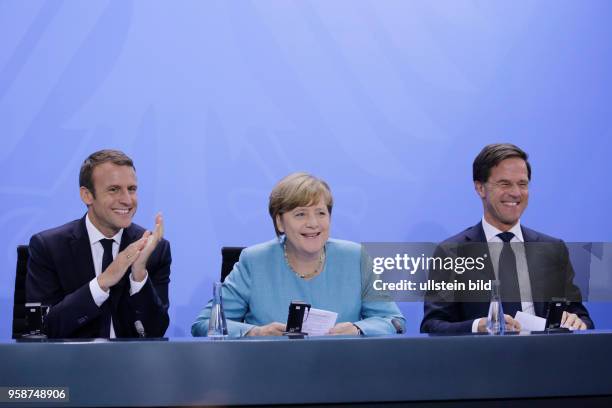 Emmanuel Macron, Präsident der Französischen Republik, Bundeskanzlerin Angela Merkel, Ministerpräsident des Königreichs der Niederlande Mark Rutte,...