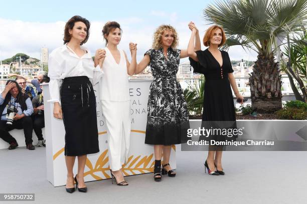 Actresses Jasmine Trinca, Valentina Cervi, director Valeria Golino and Isabella Ferrari attend the photocall for "Euforia" during the 71st annual...