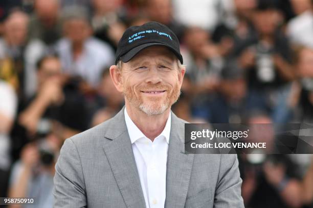 Director Ron Howard poses on May 15, 2018 during a photocall for the film "Solo : A Star Wars Story" at the 71st edition of the Cannes Film Festival...