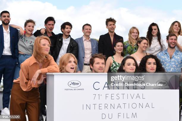 Directors Melanie Thierry, Charlotte Le Bon, Pierre Deladonchamps, Clemence Poesy and Sabrina Ouazani attend the photocall for Talents Adami 2018...