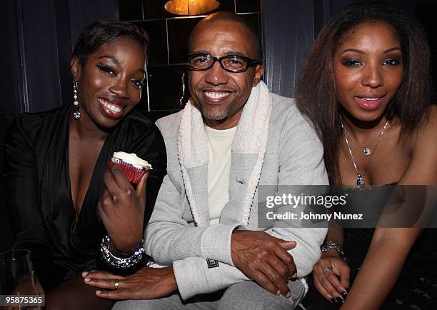 Estelle, Kevin Liles, and Wynter Gordon celebrate Estelle's birthday at Abe & Arthur's on January 18, 2010 in New York City.