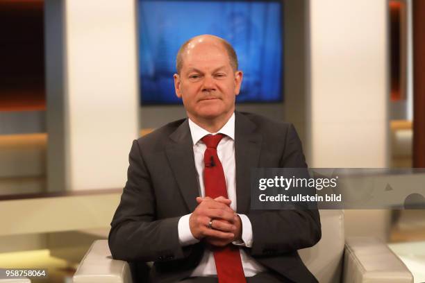 Olaf Scholz in der ARD-Talkshow ANNE WILL am in Berlin Thema der Sendung: G20-Bilanz - War es das wert?