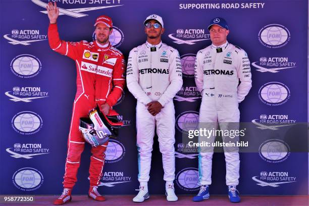 Sebastian Vettel, Scuderia Ferrari, Lewis Hamilton; Valtteri Bottas; Mercedes Grand Prix, formula 1 GP, Spanien in Barcelona Photo:mspb/Fabian Werner