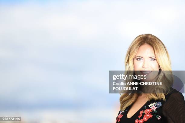 Actress Kelly Preston poses on May 15, 2018 during a photocall for the film "Gotti" at the 71st edition of the Cannes Film Festival in Cannes,...