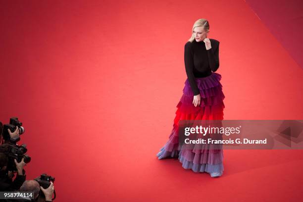 Cate Blanchett attends the screening of 'BlacKkKlansman' during the 71st annual Cannes Film Festival at Palais des Festivals on May 14, 2018 in...