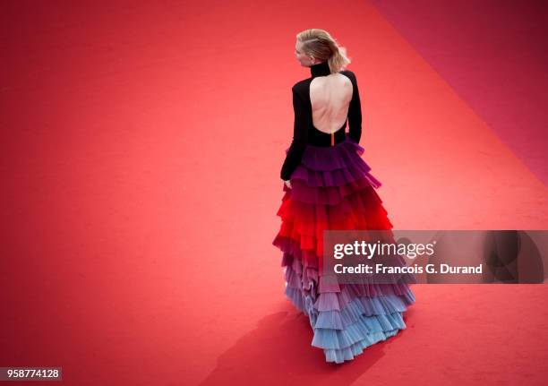 Cate Blanchett attends the screening of 'BlacKkKlansman' during the 71st annual Cannes Film Festival at Palais des Festivals on May 14, 2018 in...