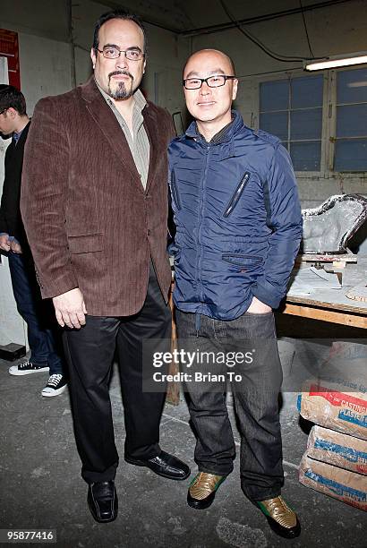 Actors C.S. Lee and David Zayas attend the casting of the "Actor" for the 2010 Screen Actors Guild Awards at American Fine Arts Foundry on January...