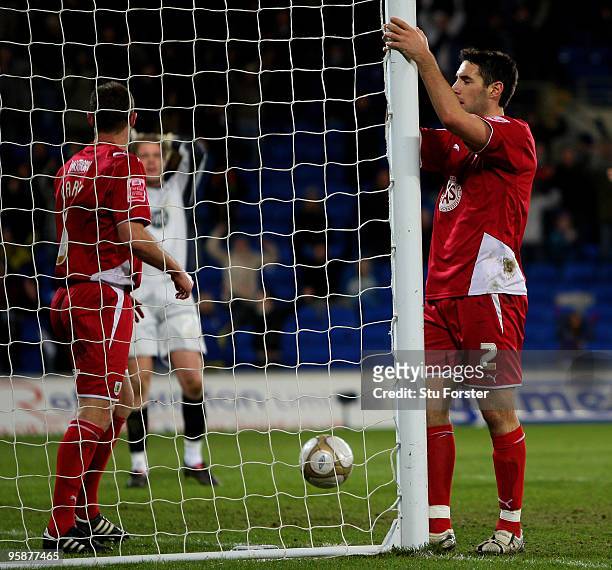 Bristol City defender Bradley Orr looks on dejectedly after scoring an own goal during the FA Cup sponsored by E.ON 3rd Round Replay match between...
