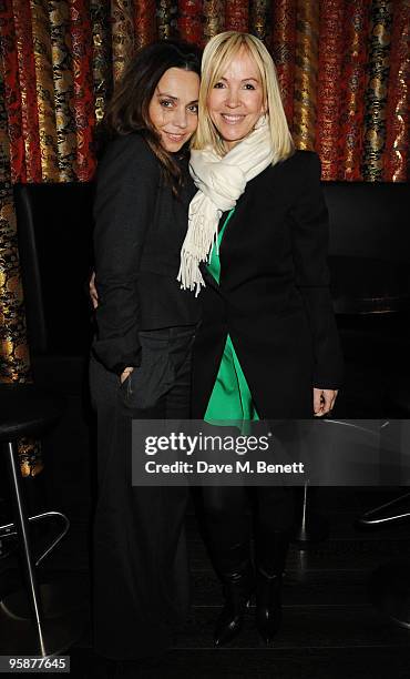Jeanne Marine and Sally Greene attend the afterparty following the press night of 'Six Degrees Of Separation', at Aqua on January 19, 2010 in London,...