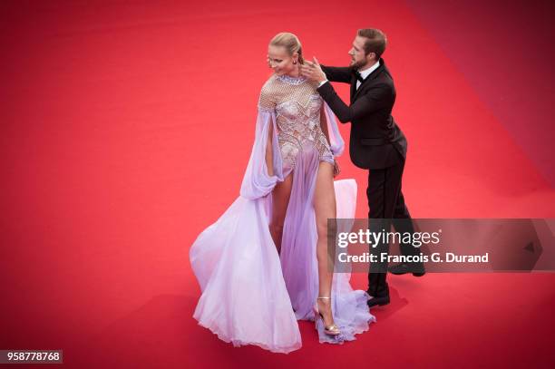 Natasha Poly attends the screening of 'BlacKkKlansman' during the 71st annual Cannes Film Festival at Palais des Festivals on May 14, 2018 in Cannes,...