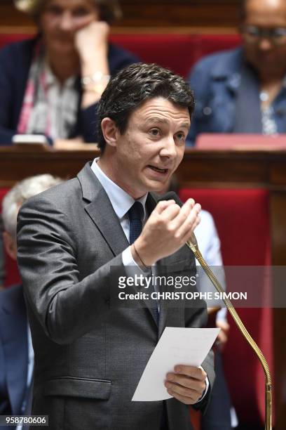 French Government's Spokesperson Benjamin Griveaux speaks during a session of questions to the government at the French National Assembly, in Paris,...