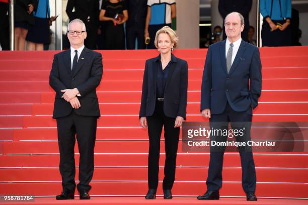 Cannes Film Festival Director Thierry Fremaux, President of National Center of Cinematography Frederique Bredin and President of the Festival Pierre...
