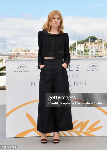 French actress and director Clemence Poesy attends the photocall for Talents Adami 2018 during the 71st annual Cannes Film Festival at Palais des...