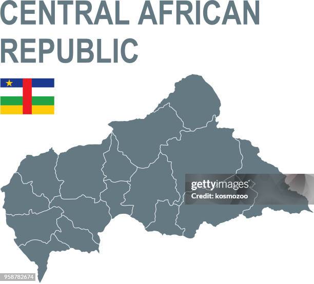 basic map of central african republic including boundary lines - central african republic stock illustrations