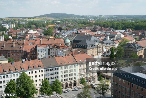 Blick vom Turm der Schlosskirche über die Innenstadt von Bayreuth