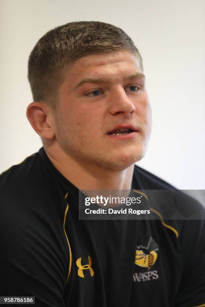 Jack Willis faces the media during the Wasps media session held at their training ground on May 15, 2018 in Coventry, England.