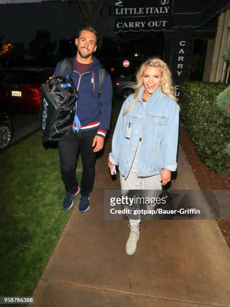 Witney Carson and Chris Mazdzer are seen on May 14, 2018 in Los Angeles, California.