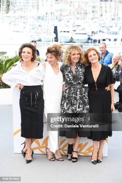 Actress Jasmine Trinca, actress Valentina Cervi, director Valeria Golino, and actress Isabella Ferrari attend the photocall for "Euforia" during the...